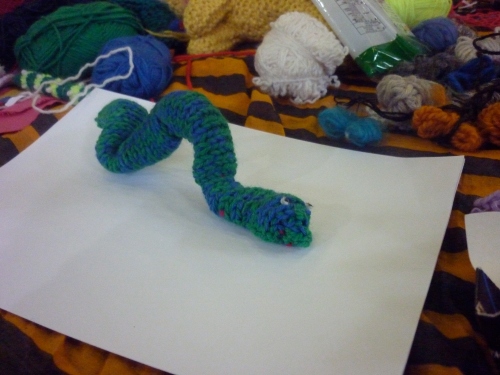 knitted wiggly caterpillar